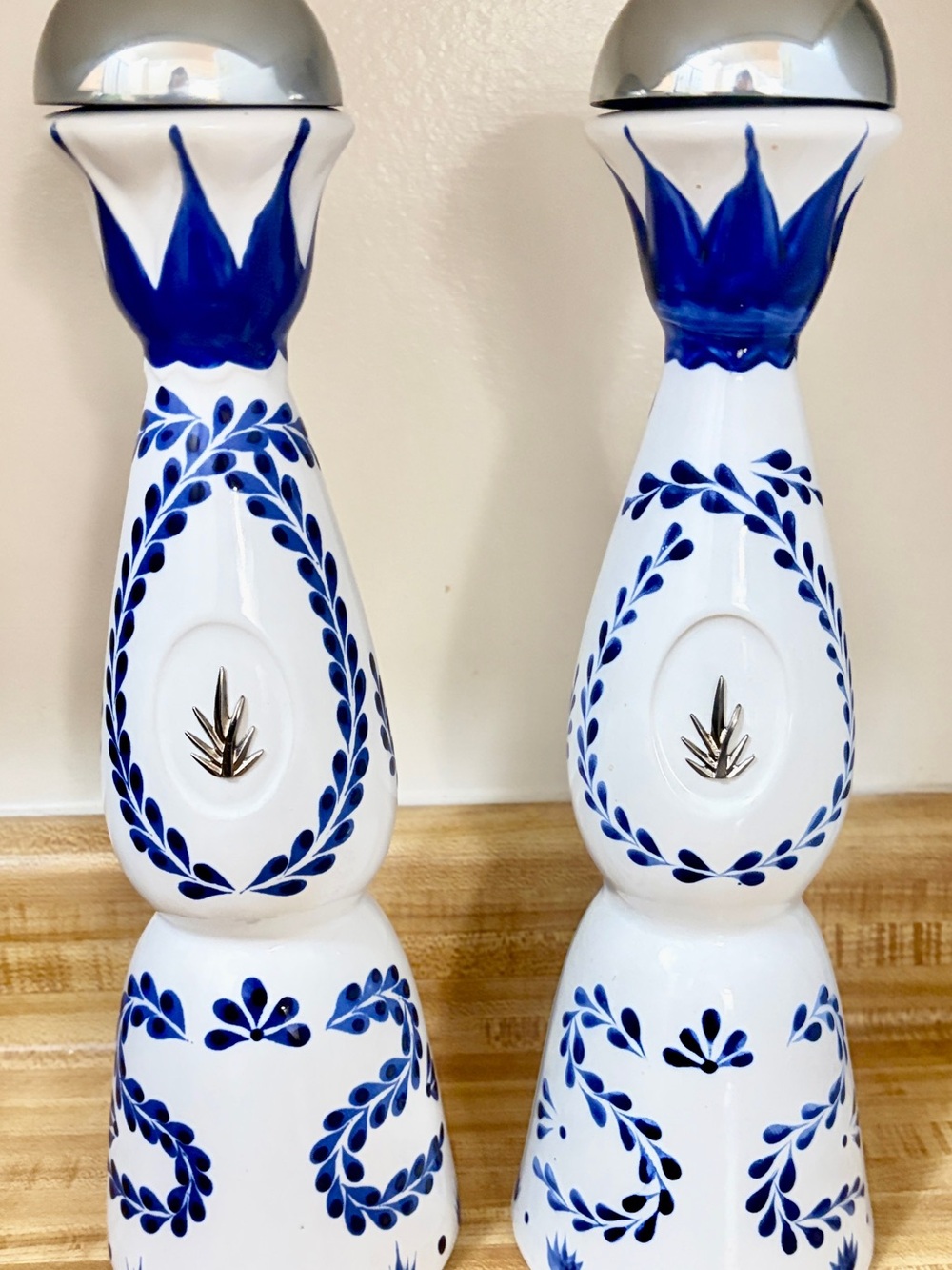 Clase Azul Empty hand painted Reposado Tequila Bottles (lot of 2).